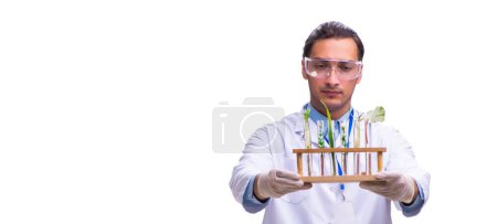 Photo for The young male chemist isolated on white - Royalty Free Image