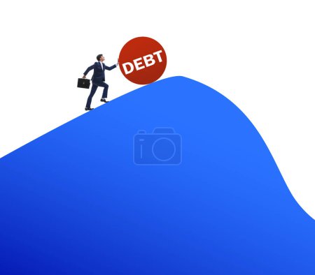Téléchargez les photos : Le concept de dette et de prêt avec l'homme d'affaires - en image libre de droit