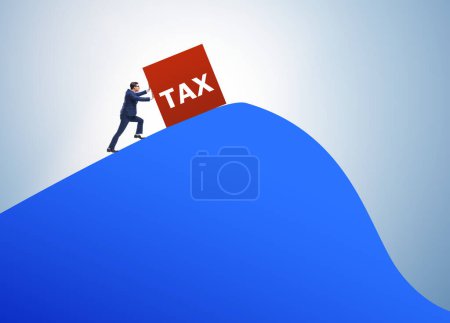 Photo for The businessman in tax concept on mountain - Royalty Free Image