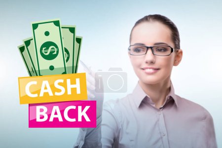 Photo for Businesswoman in cash back concept - Royalty Free Image