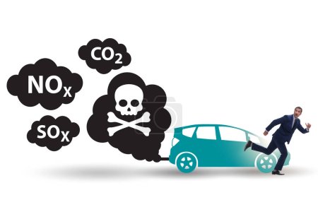 Contaminación del automóvil en el concepto ecológico