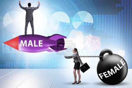 Photo for Gender inequality concept in the career - Royalty Free Image