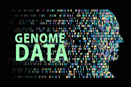 Téléchargez les photos : Illustration du code de données génomiques - en image libre de droit