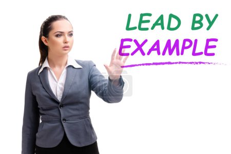 Photo for Businesswoman in the lead by example concept - Royalty Free Image