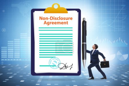 Businessman in the non-disclosure agreement concept