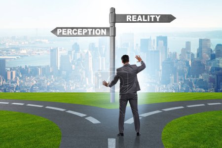 Photo for Concept of choosing perception or the reality - Royalty Free Image