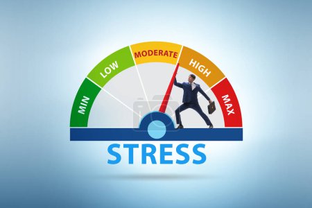 Photo for Concept of stress meter with the businessman - Royalty Free Image