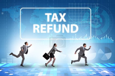 Photo for Business people in the tax refund concept - Royalty Free Image