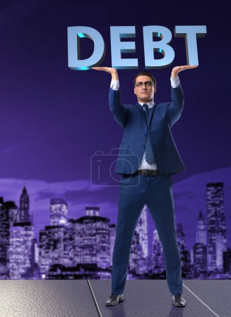 Photo for The businessman in debt business concept - Royalty Free Image