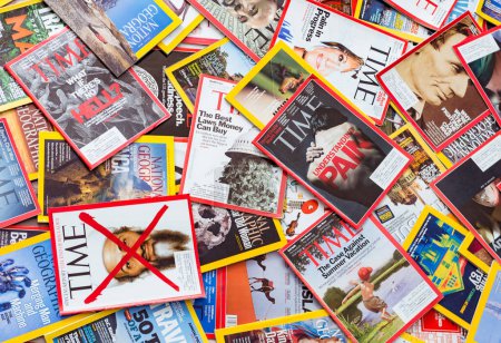 Photo for New York - MARCH 7, 2017: US magazines on March 7 in New York, USA. There are over 1000 various magazines published in US - Royalty Free Image