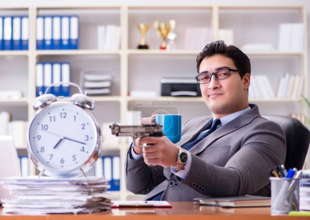 Photo for The young businessman in time management concept - Royalty Free Image