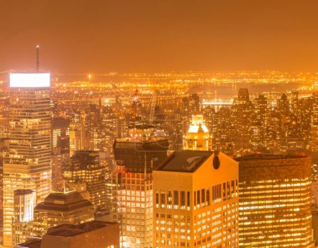Foto de La vista de Nueva York Manhattan durante el atardecer - Imagen libre de derechos