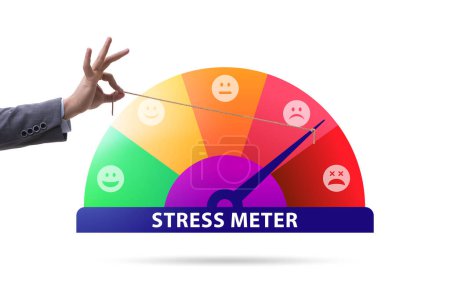 Concept of stress meter with the businessman