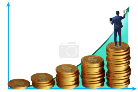 Photo for Businessman in the growth concept with the coins chart - Royalty Free Image