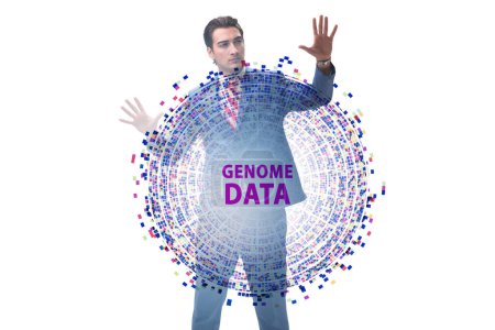 Foto de Empresario en el concepto de datos del genoma - Imagen libre de derechos