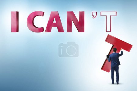 Photo for Determination concept with the businessman and letters - Royalty Free Image