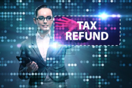 Photo for Businesswoman in the tax refund concept - Royalty Free Image