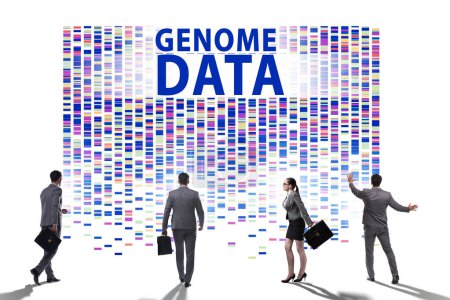 Téléchargez les photos : Les gens d'affaires dans le concept de données génomiques - en image libre de droit