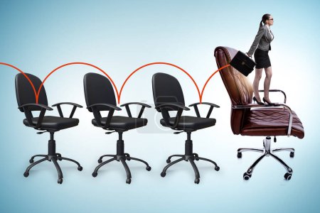 Photo for Promotion concept with the office chairs and businesswoman - Royalty Free Image