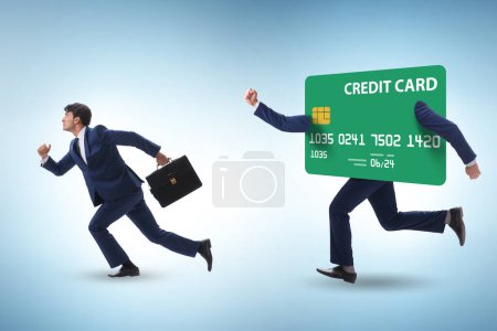 Photo for Businessman in credit card debt concept - Royalty Free Image