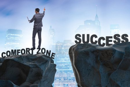 Photo for Businessman standing over cliff in concept - Royalty Free Image