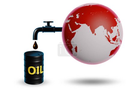 Foto de Concepto del negocio global del petróleo - 3d rendering - Imagen libre de derechos