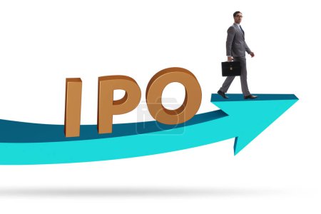 Téléchargez les photos : Homme d'affaires dans l'introduction en bourse initiale concept IPO - en image libre de droit