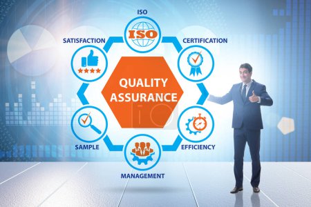 Businessman in the quality assurance concept