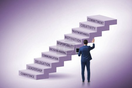Photo for Career ladder concept with the key skills - Royalty Free Image