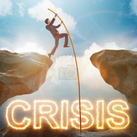 Foto de The crisis concept with businessman in business concept - Imagen libre de derechos