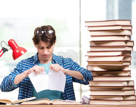 Photo for The young man student preparing for college exams - Royalty Free Image