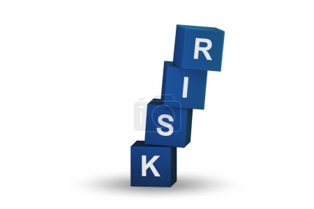 Photo for Risk management concept with the cubes stack - Royalty Free Image