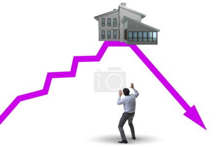 Photo for Concept of the real estate price bubble bursting - Royalty Free Image
