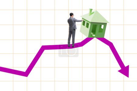 Photo for Concept of the real estate price bubble bursting - Royalty Free Image