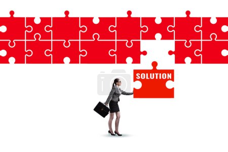 Téléchargez les photos : Business solution concept with the jigsaw puzzle pieces - en image libre de droit