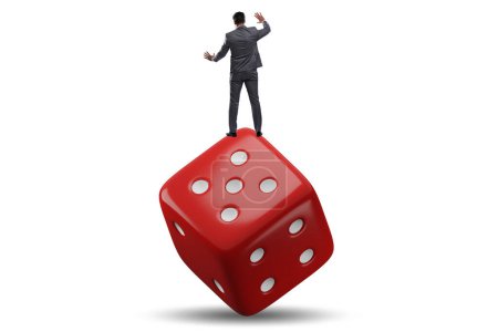 Photo for Businessman in uncertainty concept with the dice - Royalty Free Image
