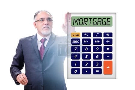 Téléchargez les photos : Concept de prêt hypothécaire avec la calculatrice - en image libre de droit
