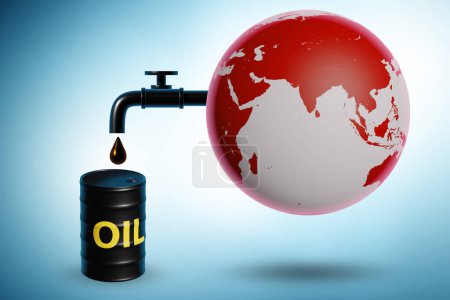 Téléchargez les photos : Concept de l'activité pétrolière mondiale - rendu 3d - en image libre de droit