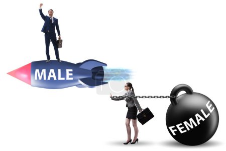 Foto de Concepto de desigualdad de género en la carrera - Imagen libre de derechos