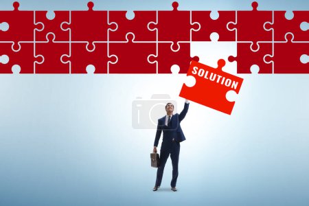 Photo for Business solution concept with the jigsaw puzzle pieces - Royalty Free Image