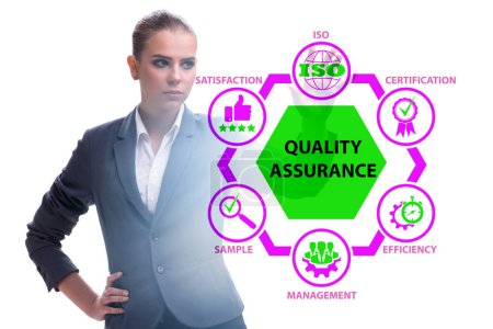 Photo for Businesswoman in the quality assurance concept - Royalty Free Image