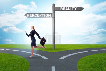 Photo for Concept of choosing perception or the reality - Royalty Free Image