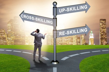 Photo for At the crossroads choosing between the up-skilling and re-skilling - Royalty Free Image
