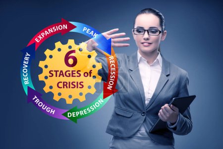 Foto de Illustration of the six stages of crisis - Imagen libre de derechos