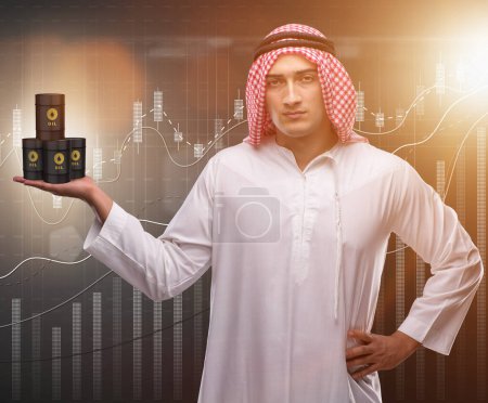 Photo for The arab businessman supporting oil price - Royalty Free Image