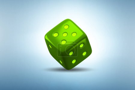Téléchargez les photos : Uncertainty concept with dice standing on edge - 3d rendering - en image libre de droit
