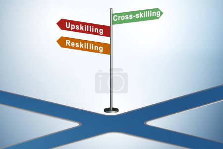 Téléchargez les photos : At the crossroads choosing between the up-skilling and re-skilling - en image libre de droit