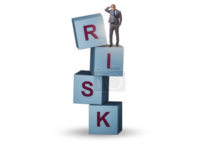 Photo for Risk management concept with businessman on the cubes - Royalty Free Image