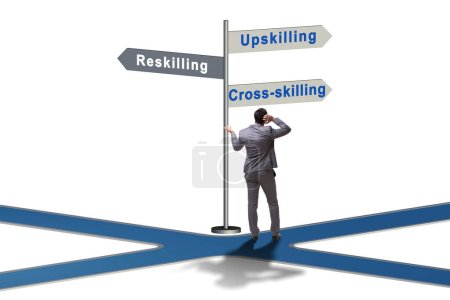 Foto de At the crossroads choosing between the up-skilling and re-skilling - Imagen libre de derechos