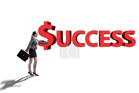 Téléchargez les photos : Business success concept with the businesswoman - en image libre de droit